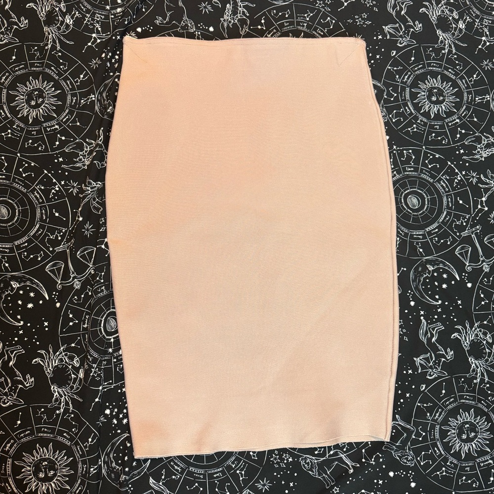 Haute Monde Orange Pencil Skirt Knee-Length Workwear